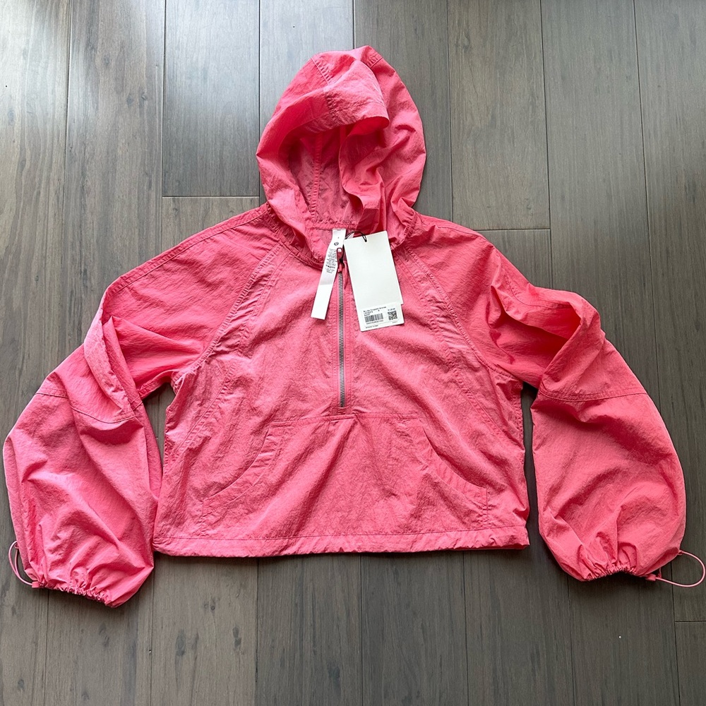 New NWT Lululemon Pink Scuba Cropped Anorak Sz 4